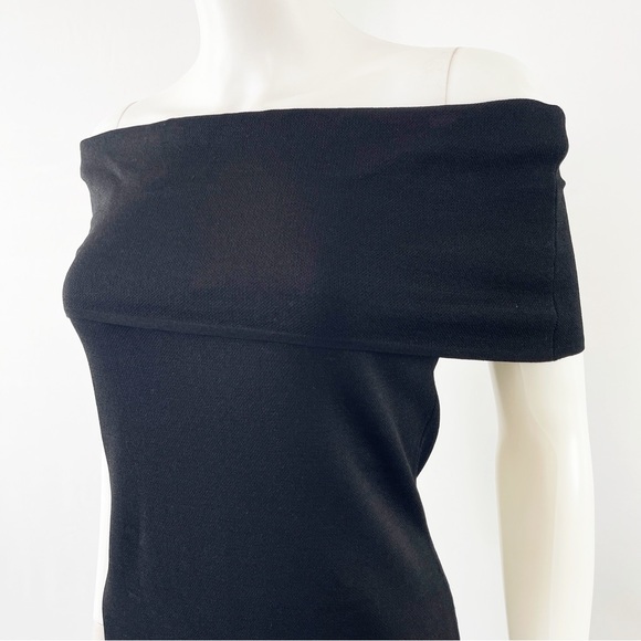 Club Monaco Sheath Dress Black Off The Shoulder Knit Size S - Picture 3 of 11